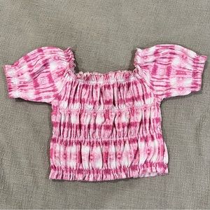 Zara Girls Textured Tie Dye Crop T-Shirt